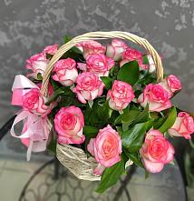 Цветочная композиция из Розы в корзине в Сеньково